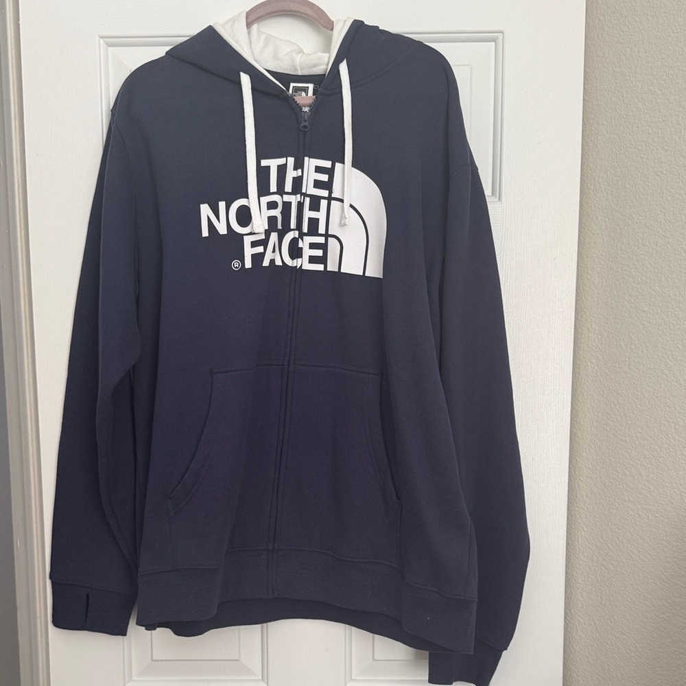 The North Face Men's Dark Blue Zip-Up Hoodie New Men’s xxl